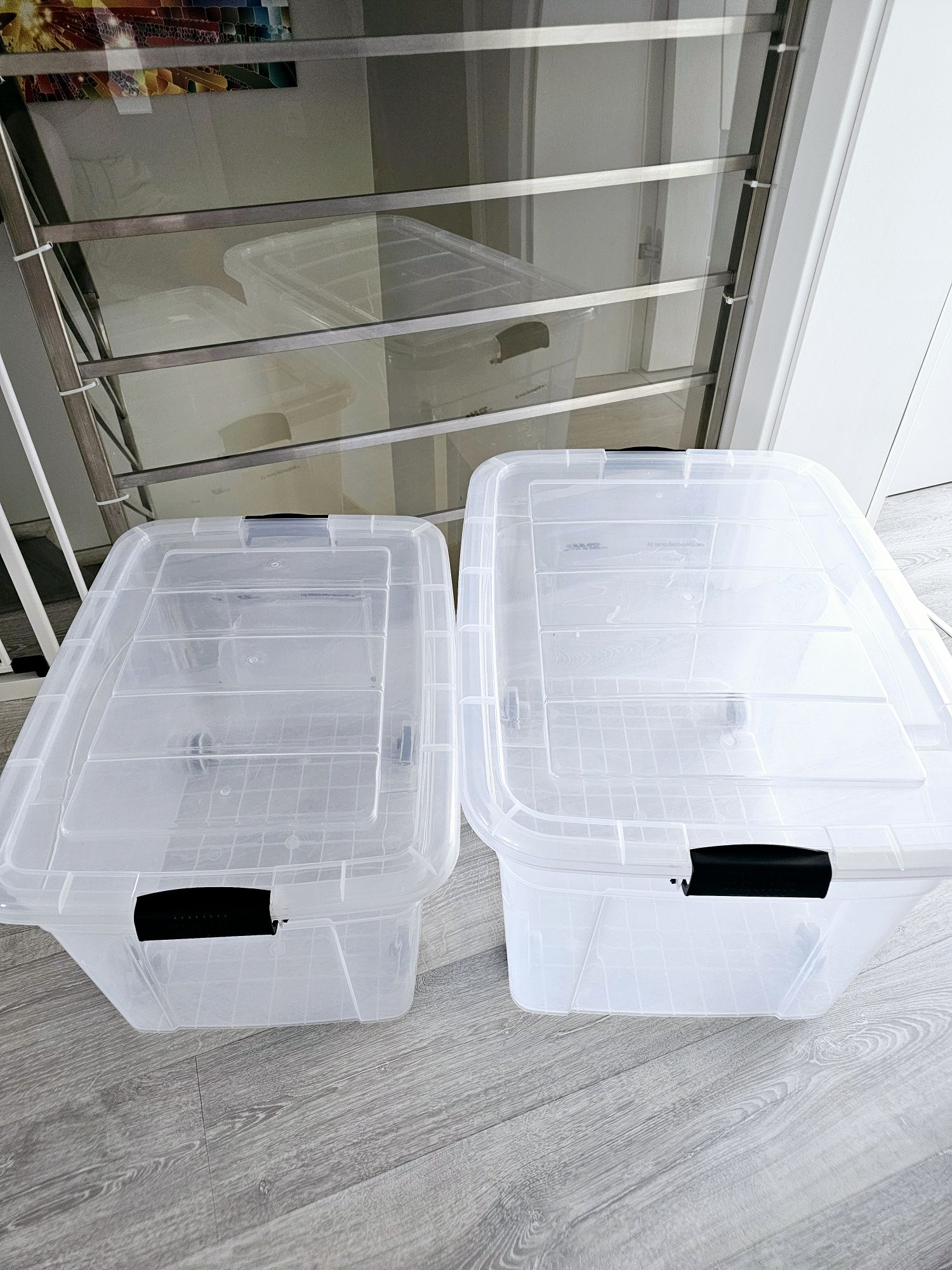 Plastikowe pudełko z przykrywką 60l i 100l dwie sztuki