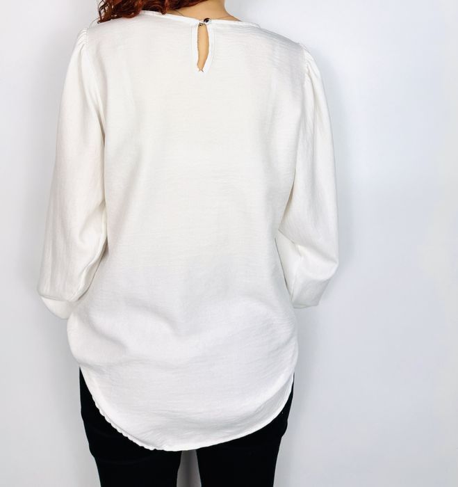 Elegancka biała bluzka z długim rękawem S 36 Floyd