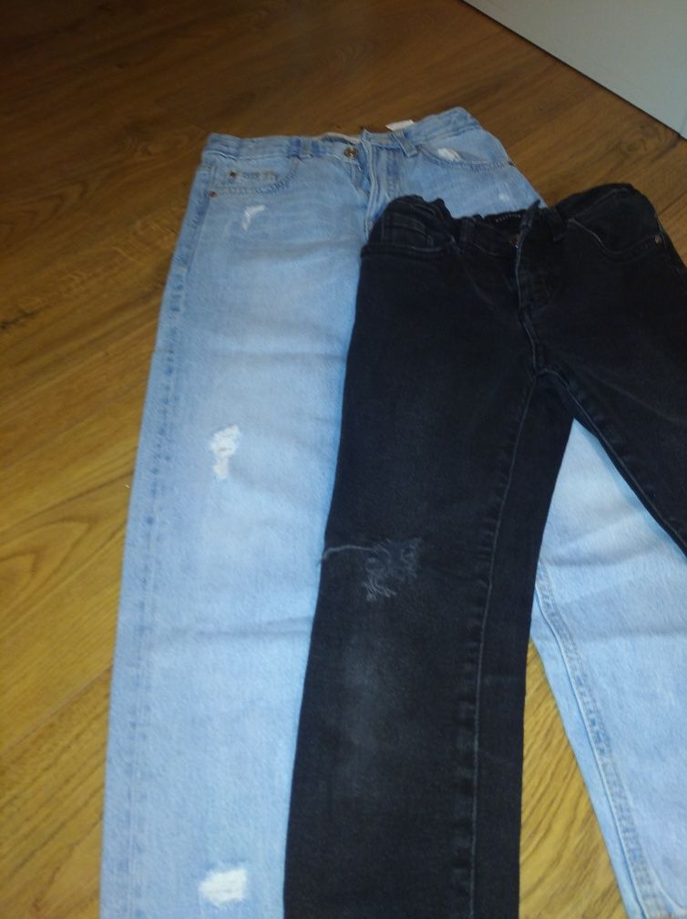 Spodnie jeansy rurki mom fit Zara Reserved r. 140