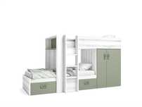 Beliche trem 284 cm (90x190 cm) MOOD, branco/cinza - CONFORAMA