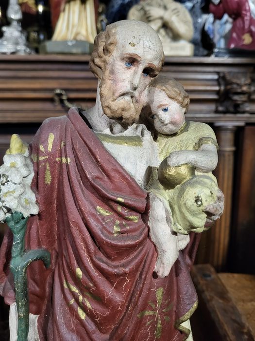 Stara figura Święty Józef z Jezusem