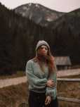 Nowy sweter rękodzieło merino alpaca jedwab premium S/M