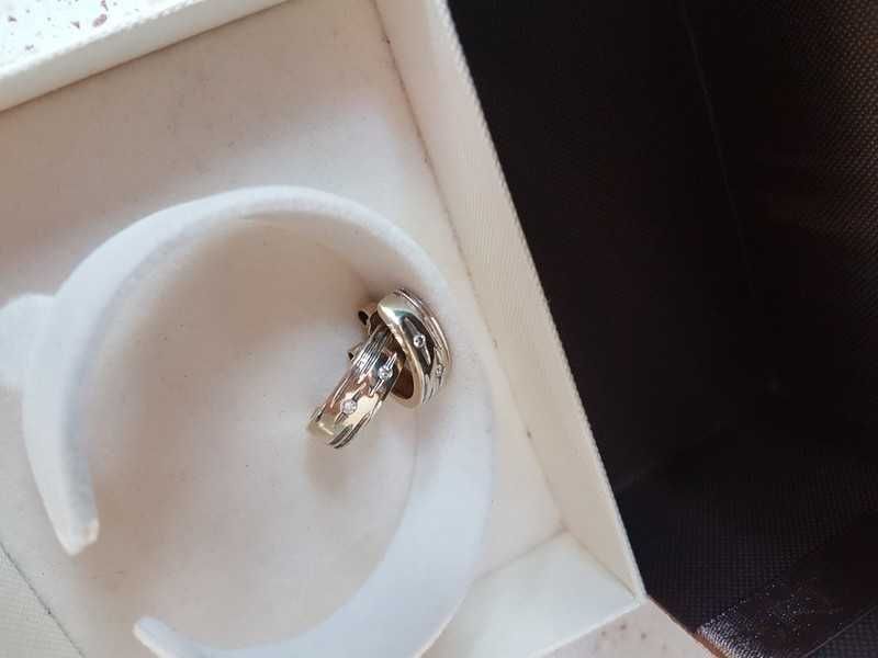 Kolczyki złoto brylanty 0,12 ct 5,40 g certyfikat