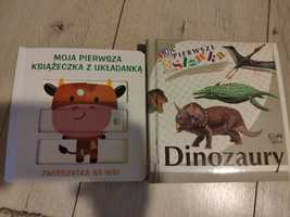 Książeczki Dinozaury zwierzątka na wsi z układanka