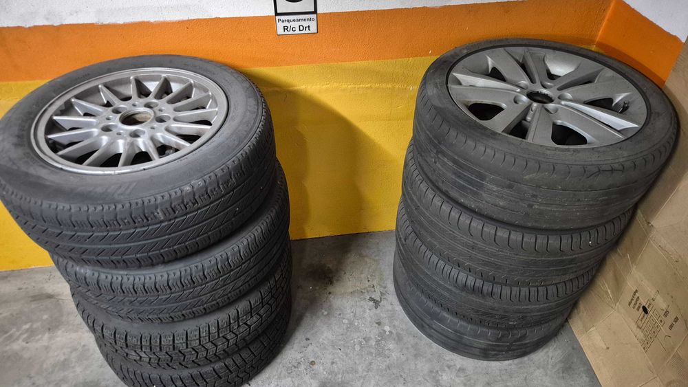 Conjunto 8 Jantes (17 e 15 polegadas) e pneus BMW