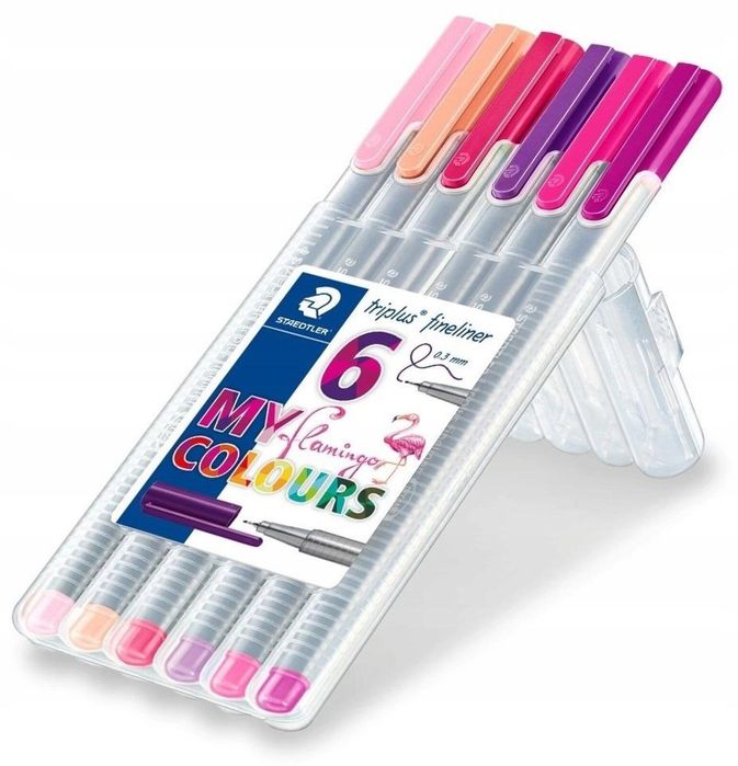 Cienkopis Triplus Flamingo 6 kolorów STAEDTLER Staedtler blister,