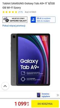 Samsung Galaxy Tab A9+11"8/128 GB czarny+etui book