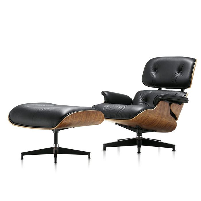 Cadeirão "Eames Lounge" - Pele genuína, Novo - Cadeira Poltrona Chaise