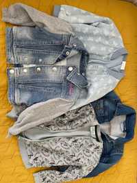 Zestaw kurtek jeansowych i bluza 92