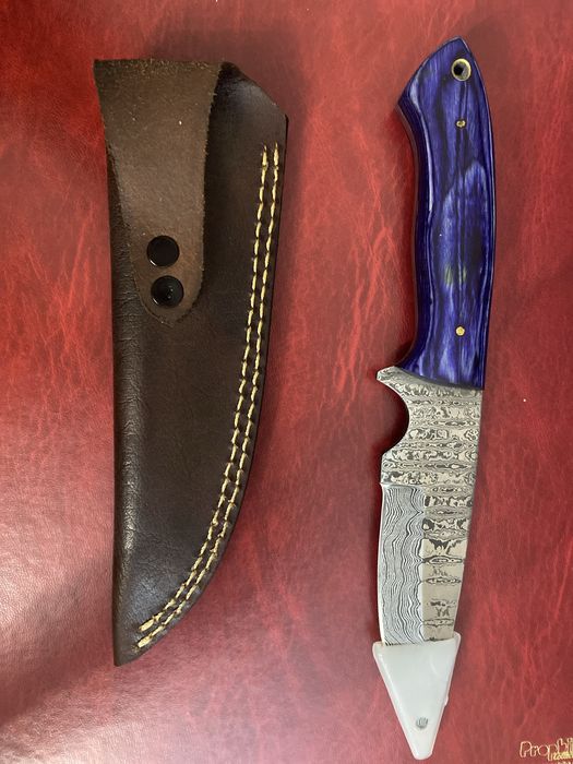 Nóż ze stali damasceńskiej ( 1095 i 15N25) - traperski