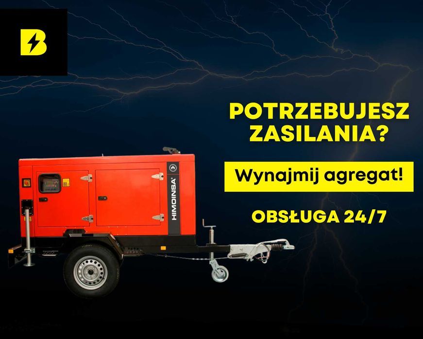 24/7 Agregaty Prądotwórcze Wynajem - Awaryjne Zasilanie Cała Polska