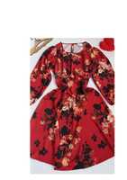 Червоне міді плаття з квітковим принтом 52 50 розмір нове