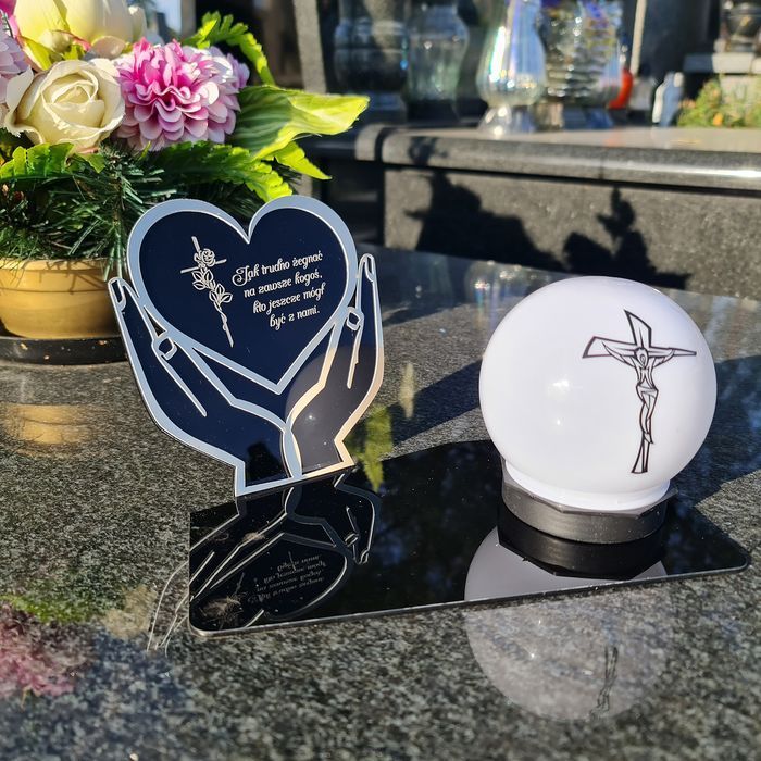 Solarny znicz LED STATUETKA NA CMENTARZ GRÓB DUŻA wieczna lampka