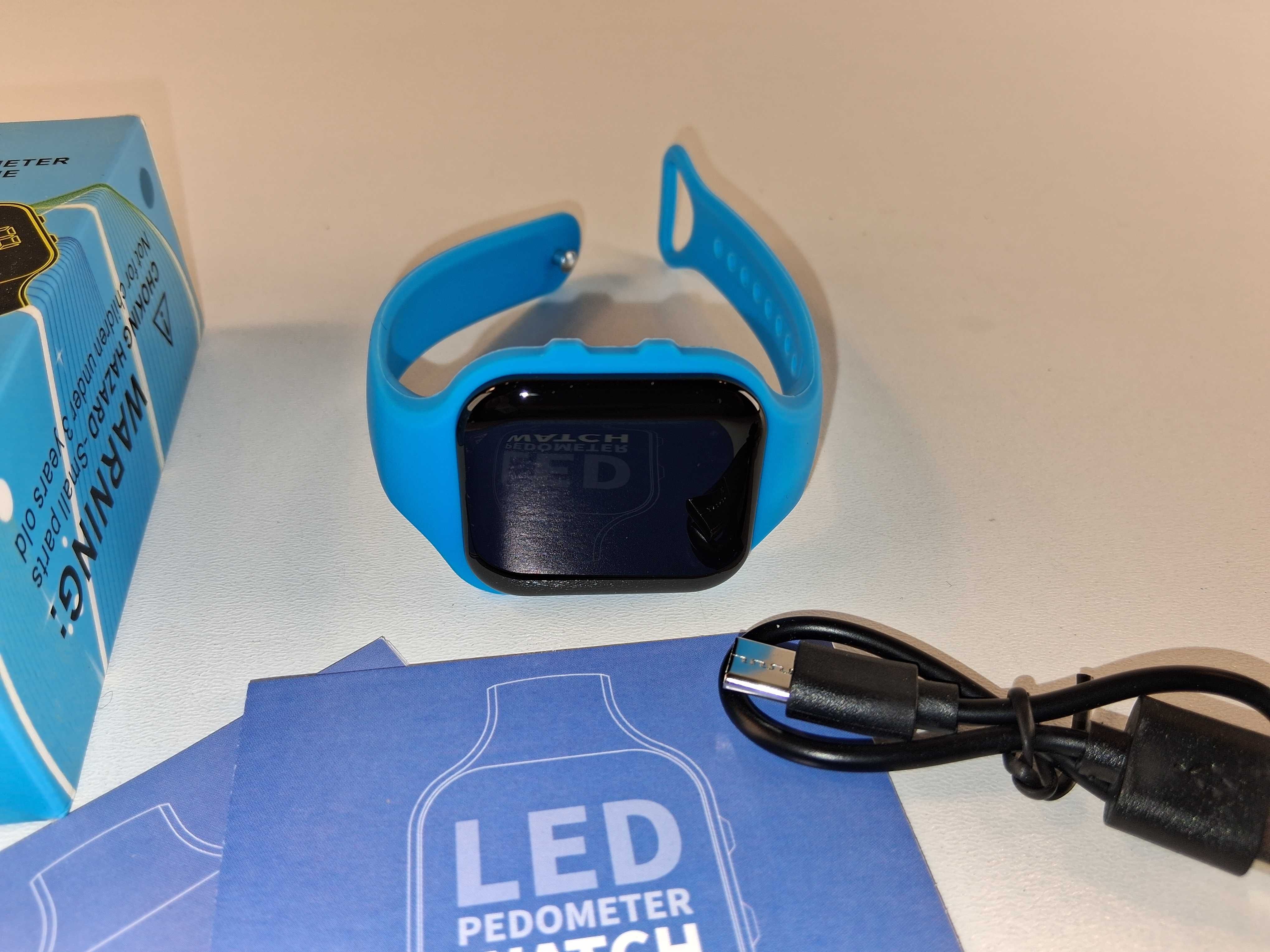 E116 Opaska Fitness Krokomierz HUYVMAY NiebieskaLED Smartwatch Zegarek
