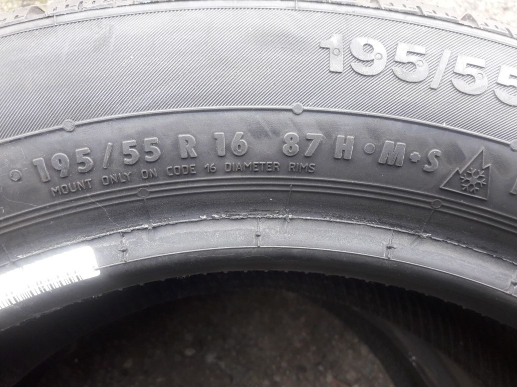 CONTINENTAL 195/55R16 87H , pojedyńcza opona zimowa.