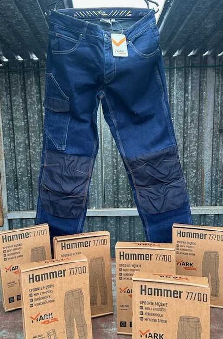 Spodnie robocze JEANSOWE granatowe 77700 M HAMMER
