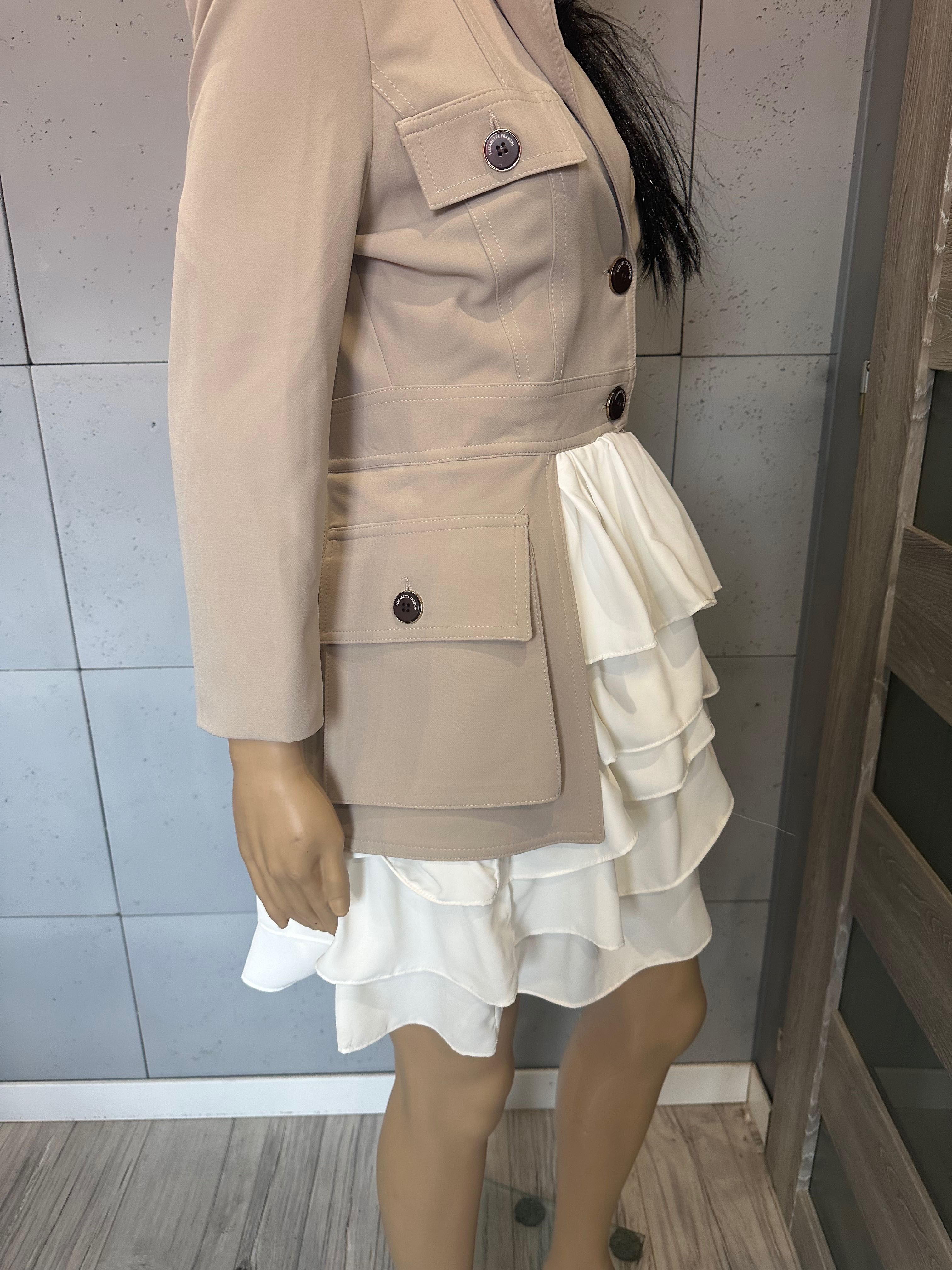 Elisabetta Franchi sukienka z falbankami M %%