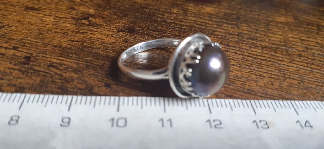 pierścionek srebro perła