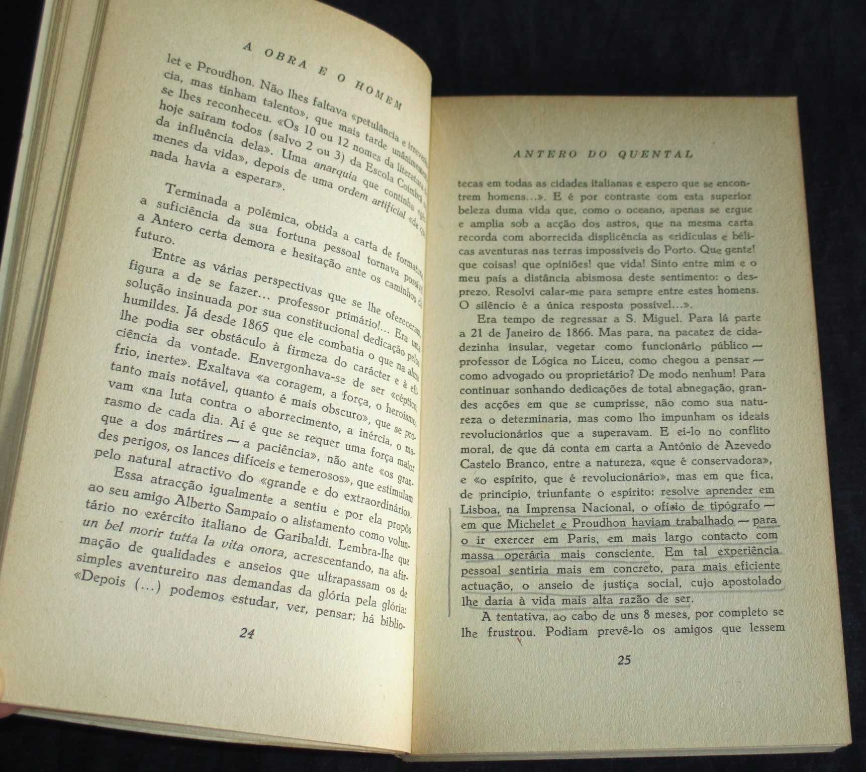 Livro Antero de Quental a obra e o homem Arcádia