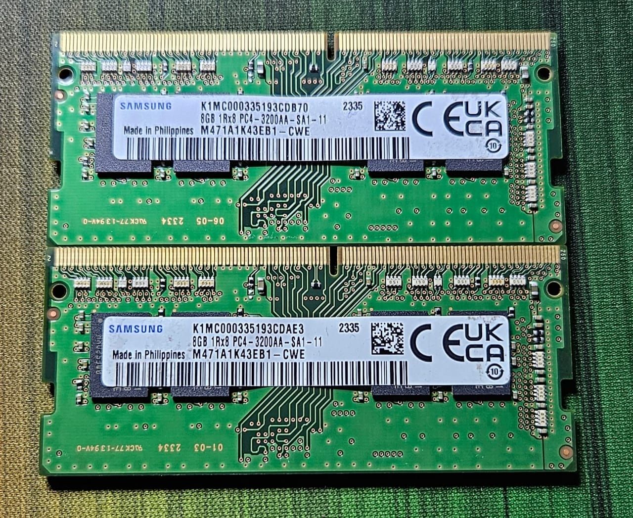 Оперативна пам'ять  SAMSUNG DDR4 8GB 1Rx8 2-шт.