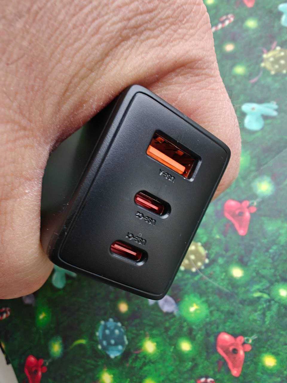 Сетевое зарядное устройство Rocoren G651A2CE GaN 65W 1A+2C Black EU