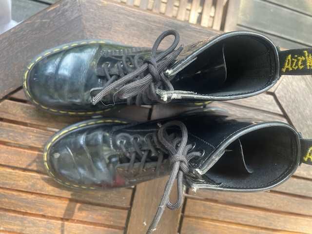 Glany trzewiki Dr Martens 1450 oryginalne czarne lakierowane, rozm. 38