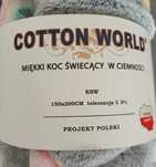 Miękki koc świecący w ciemności "sówki"