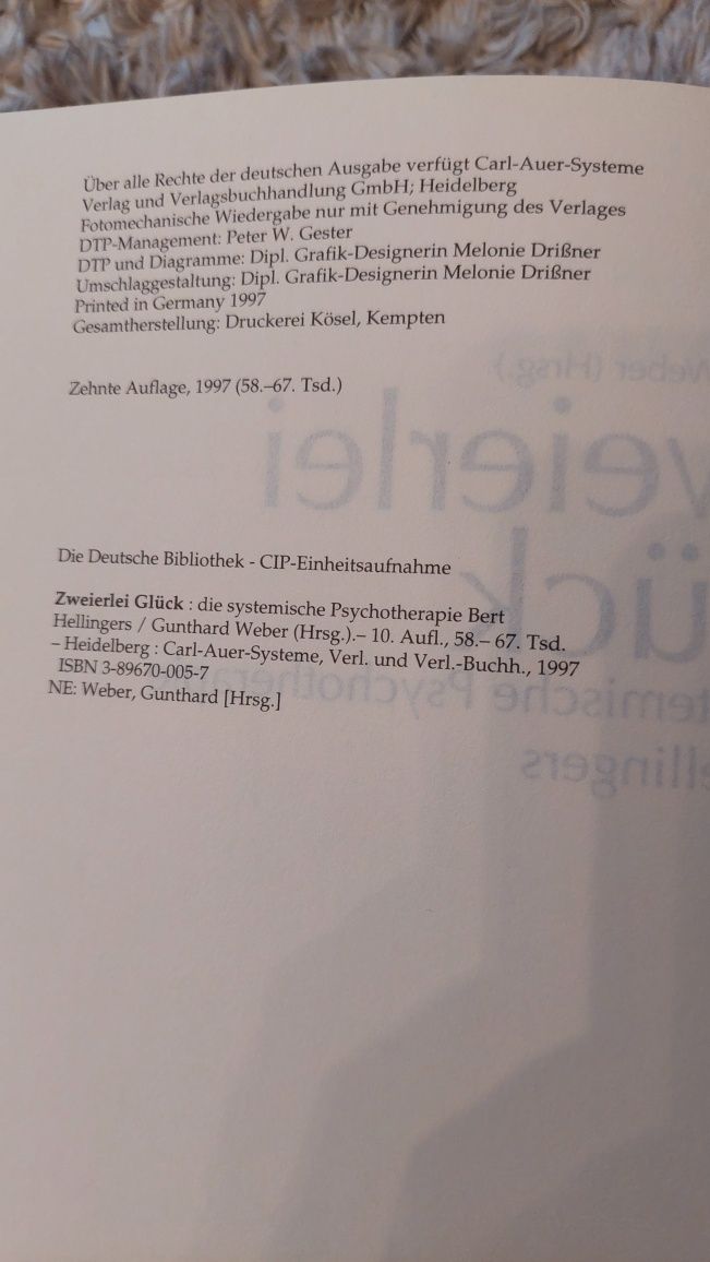 Gunthard Weber Zwerierlei Gluck - metoda Bert Hellinger w języku niem