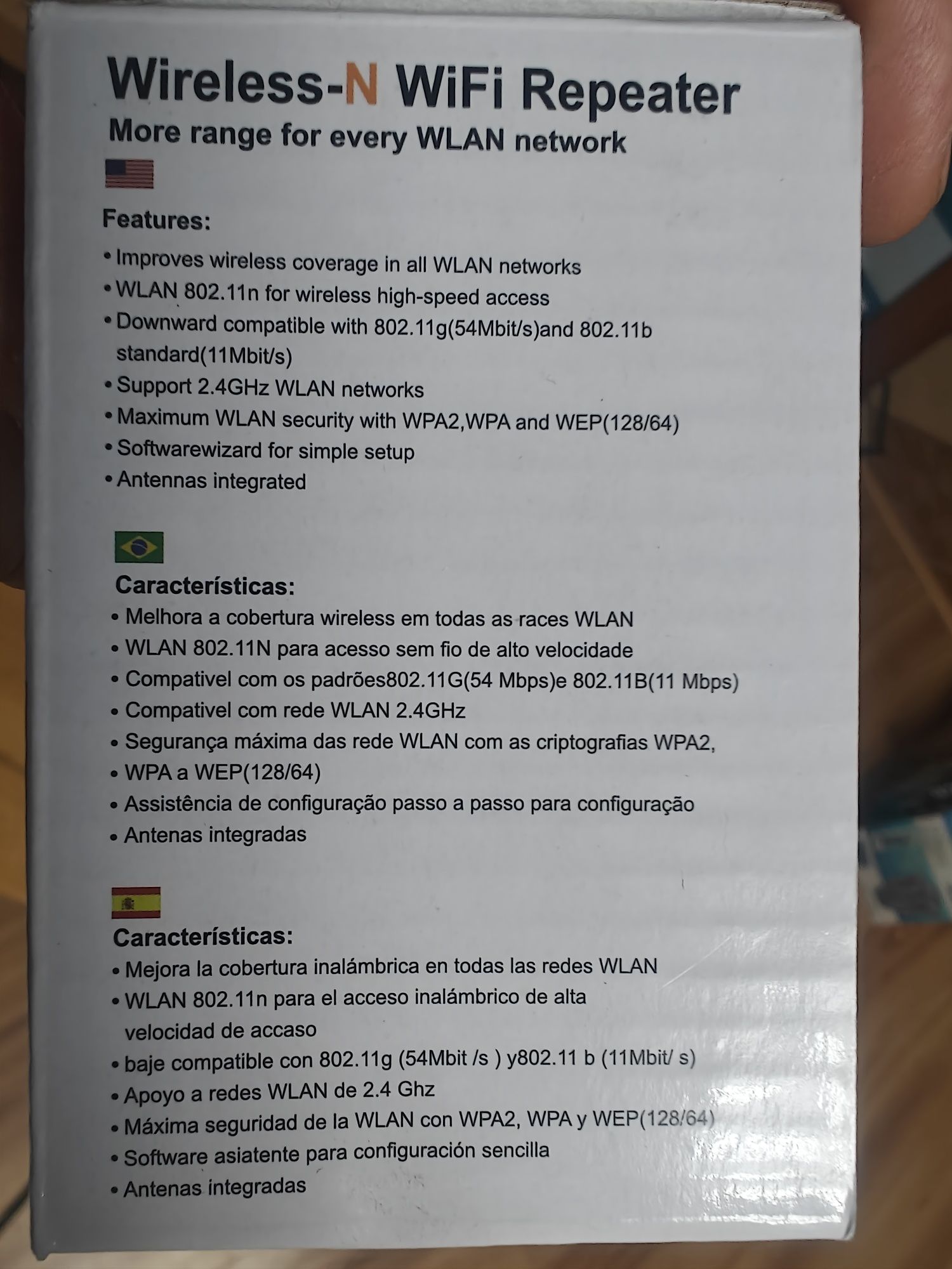 Repiter Wzmacniacz sygnału Wi-Fi Wireless-N Obsługa sieci WLAN 2.4 GHz