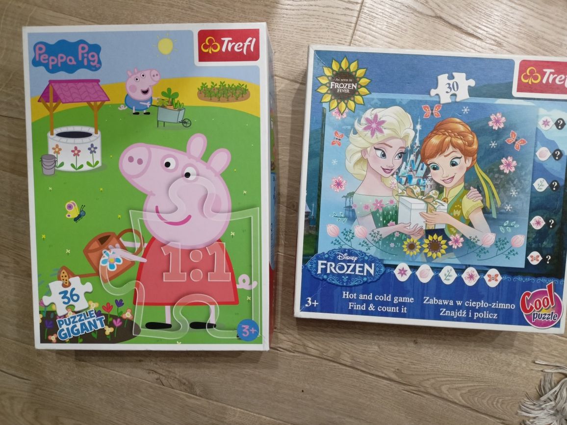 Puzzle dla dziewczynki Peppa i Kraina lodu duże #2 opakowania