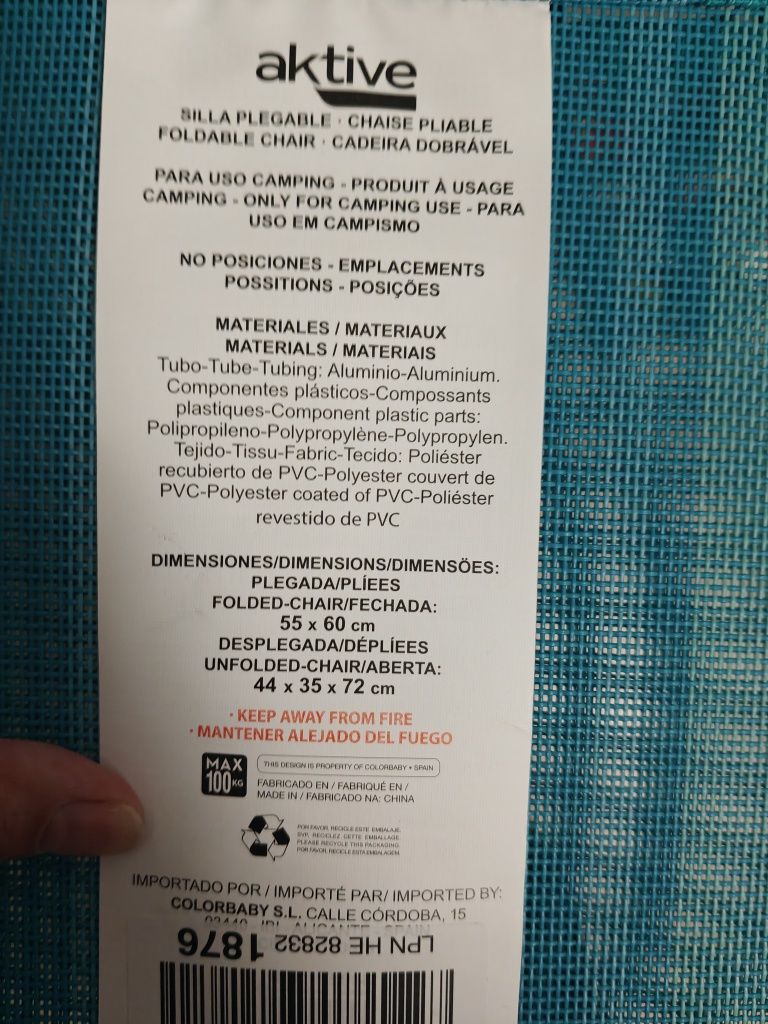 krzesełko plażowe Active lekkie składane