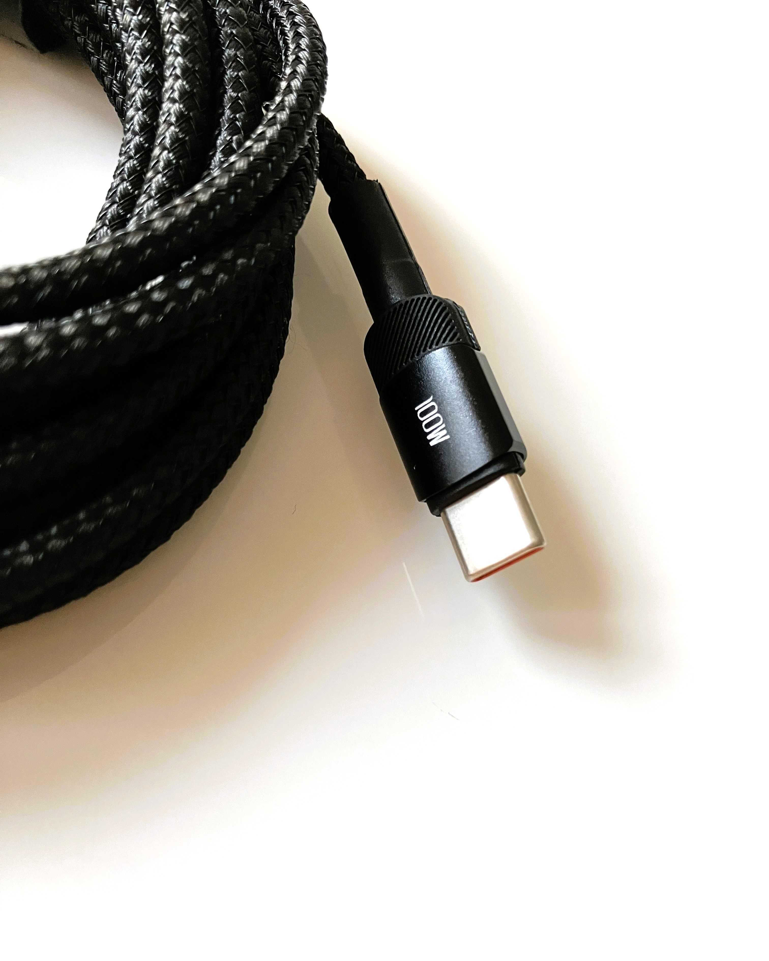 Kabel USB C 100W 3m szybka ładowarka pancerny wzmacniany oplot nowy!