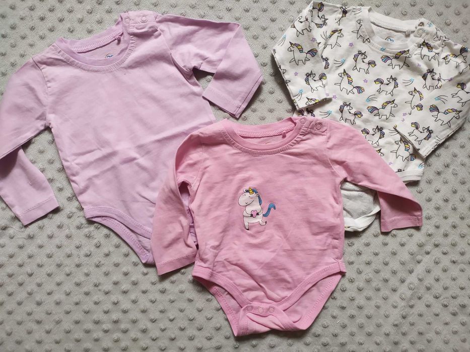 Body dziewczęce niemowlęce Dada 68 jednorożec 3pack
