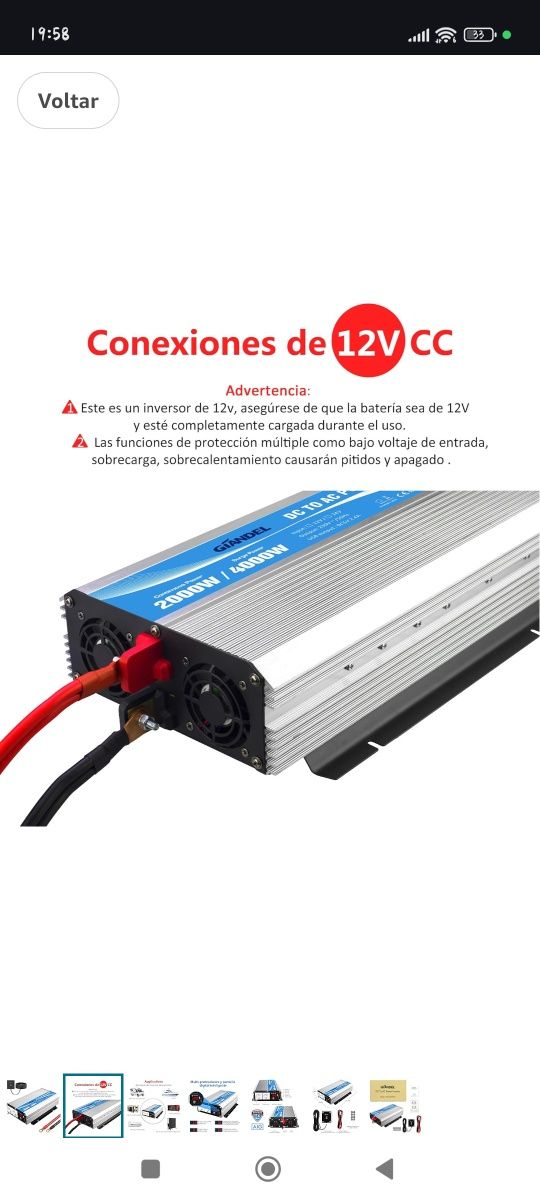 Inversor de corrente 2000 W