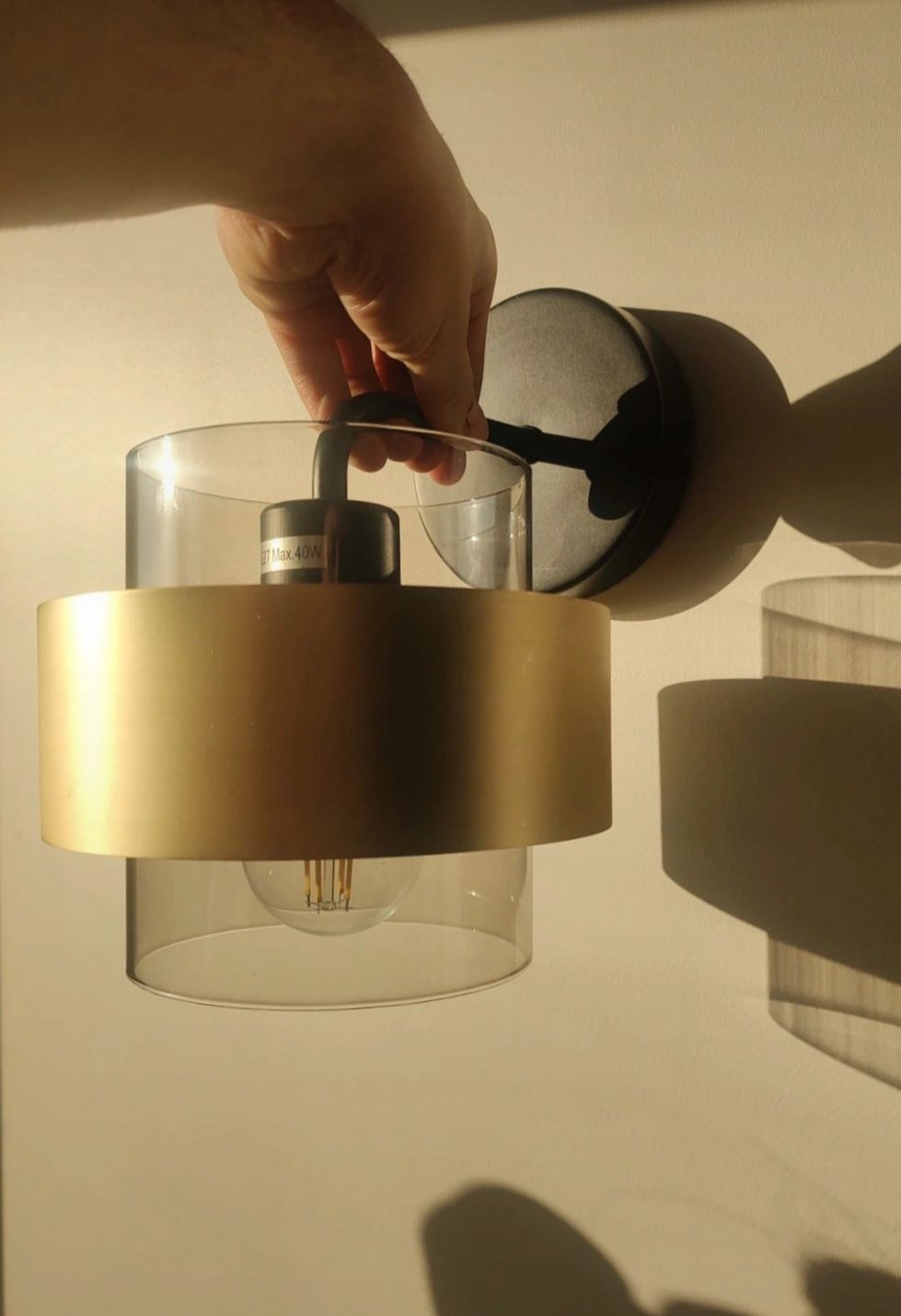 Lampa ścienna kinkiet złoty szklany Inspire Croon designerska glamour