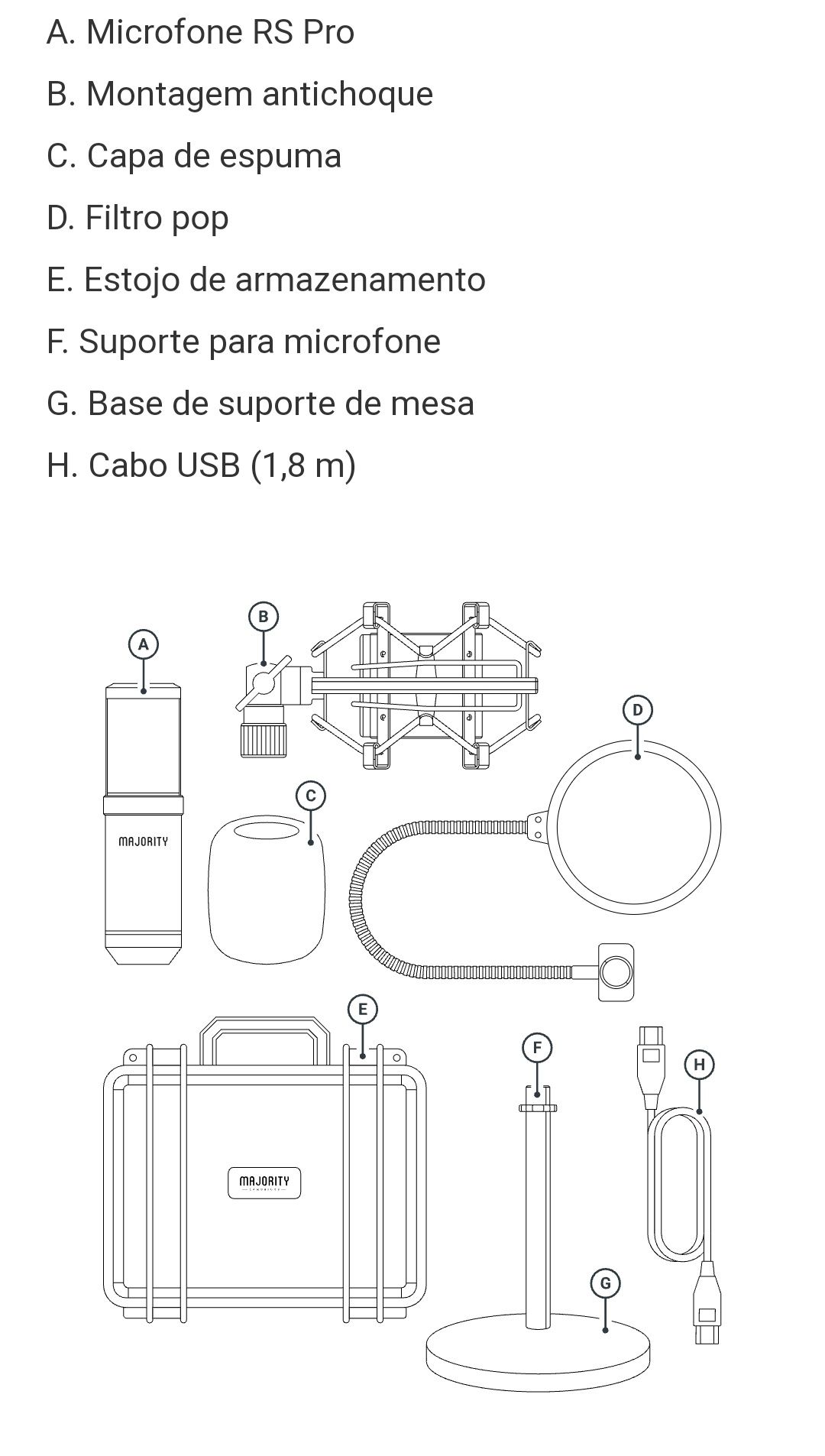 Microfone Majority RS Pro USB