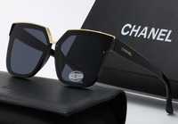 Przepiękne czarne okulary chanel złote detale logowane Cudo lv ysl