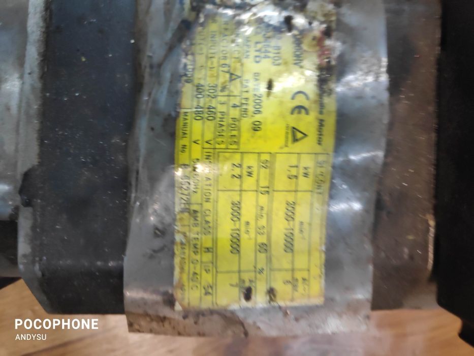 Silnik elektryczny wrzeciona Fanuk  2,2 kW.