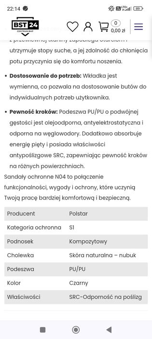 Sandały buty robocze bearfield N04 polstar