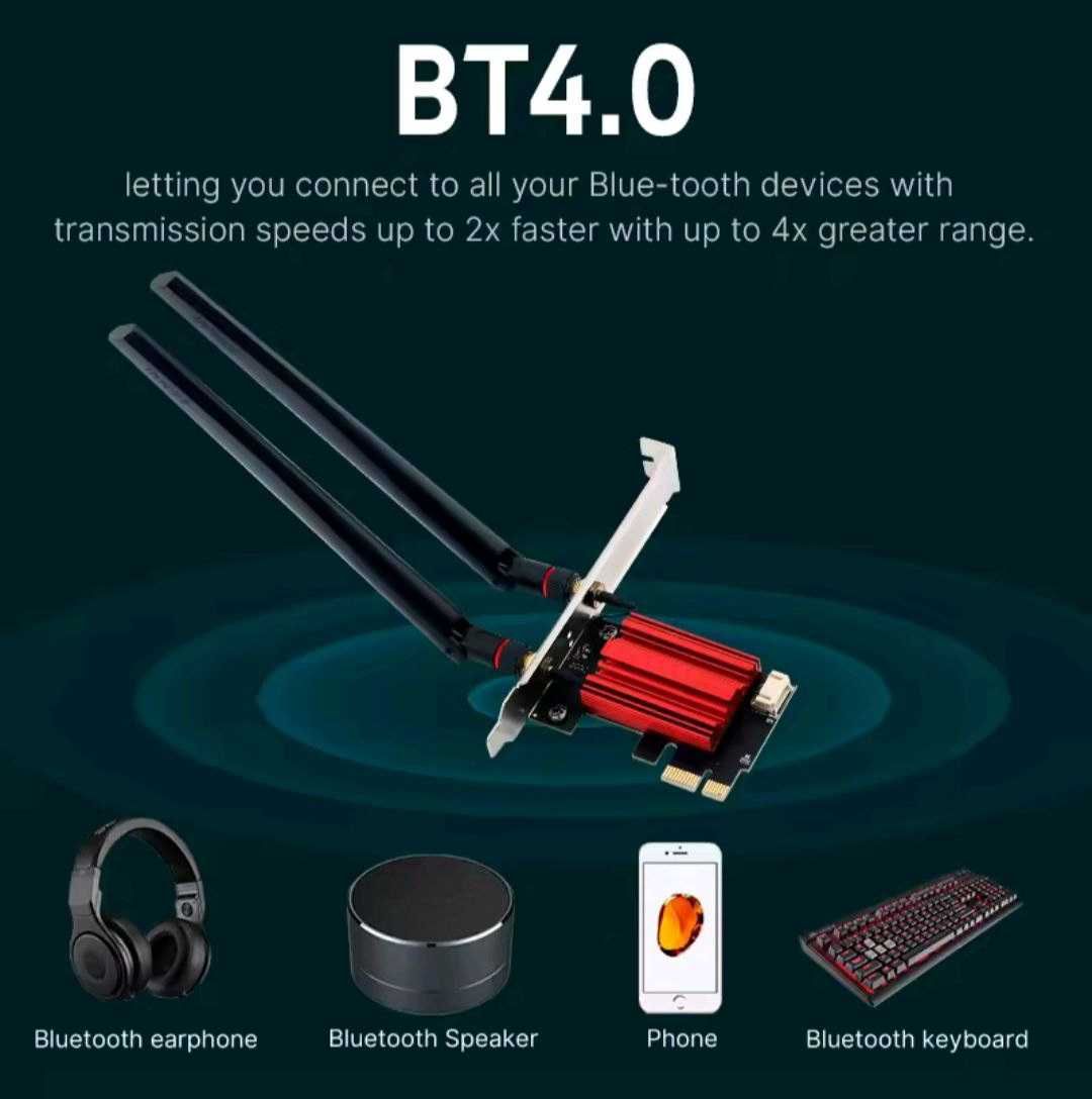 сетевая карта FENVI WI-FI 5 PCI-E AC1200 (wi-fi+bluetooth)