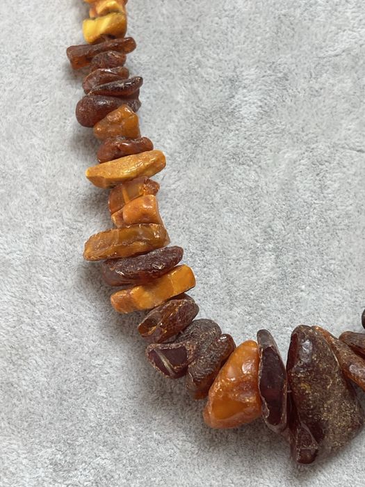 Stary Duży Naszyjnik z Bursztynu Bałtyckiego Prl