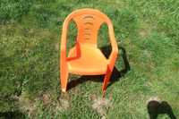 Pomarańcz Krzesło krzesełko plastikowe ogrodowe dla dzieci