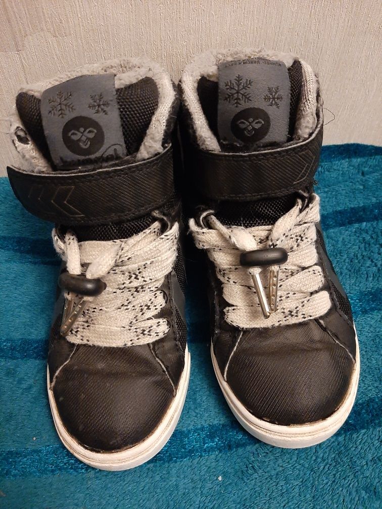 Czarne buty hummer za kostkę na rzep 30 zimowe dziecięce ocieplane