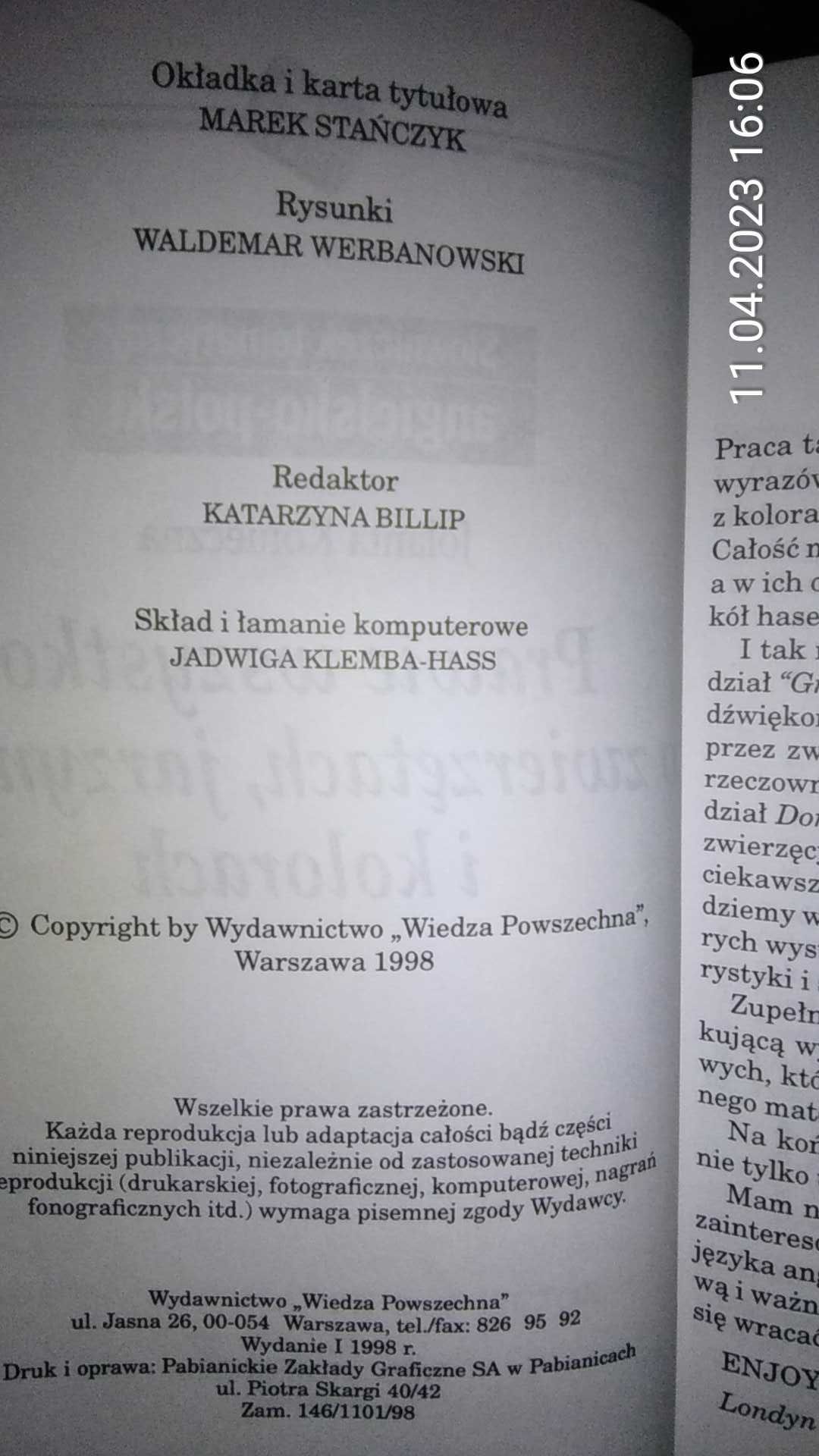 Słowniczek tematyczny ang.-pol. Prawie wszystko o zwierzętach, jarzyna