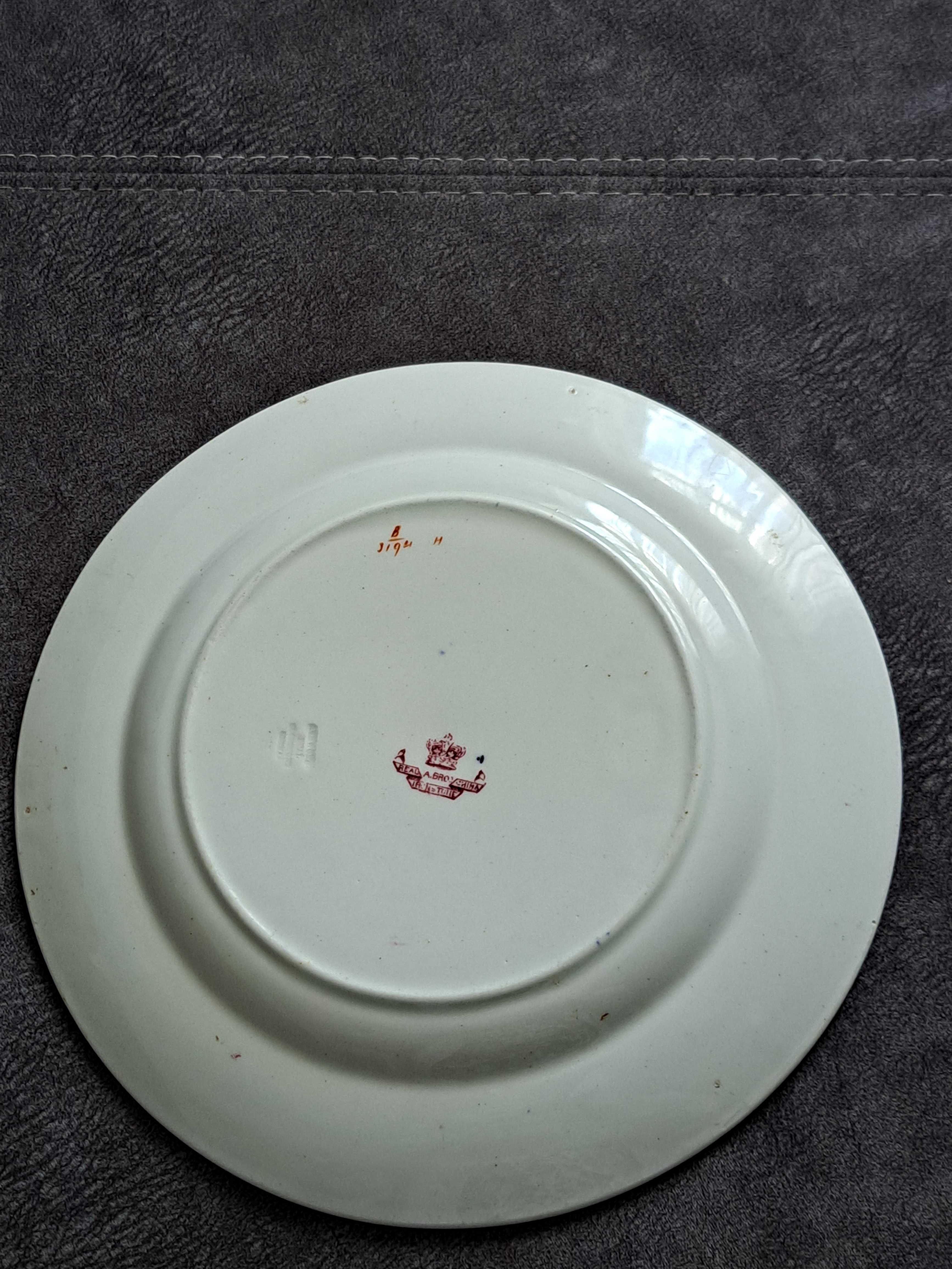 Talerz sygnowany A.Bros Real Ironstone China wiek XIX /XX