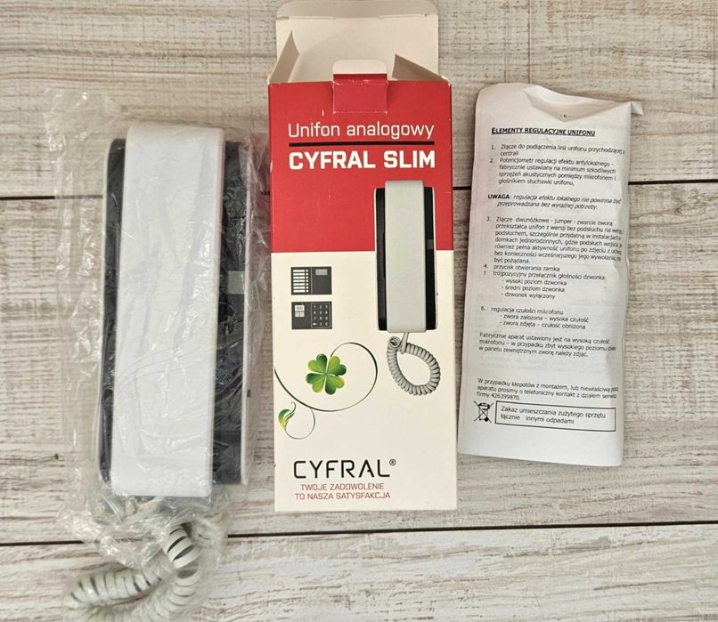 Domofon Cyfral Slim Unifon Analogowy bialo-czarny