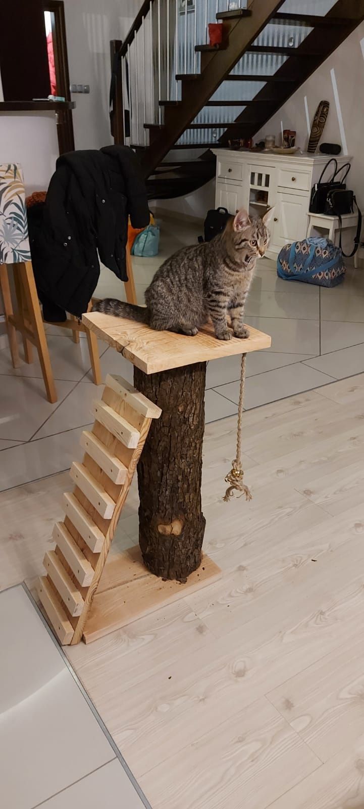 Drewniany drapak dla kota