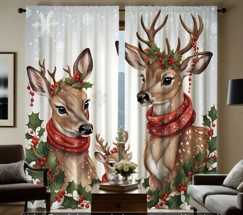 Firanki świąteczne , Boże Narodzenie , zasłony