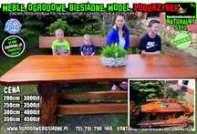 Meble ogrodowe z drewna liściastego, masywne, lakierowane transport PL