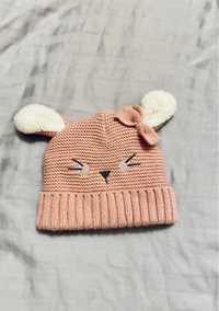 Зимняя шапка для младенца девочки 0-6 мес